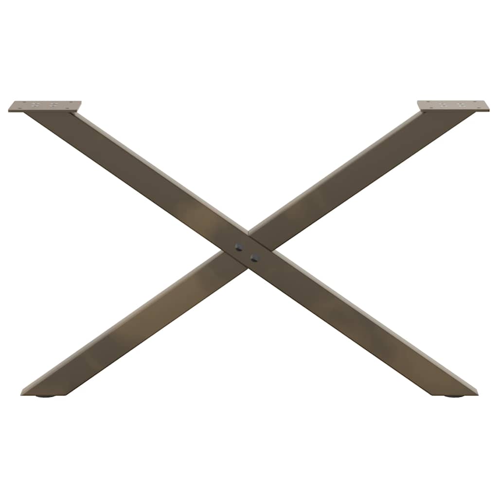 vidaXL Nogi do stolika kawowego w kształcie litery X 2 szt. Naturalna stal 70x(42-43) cm Stal