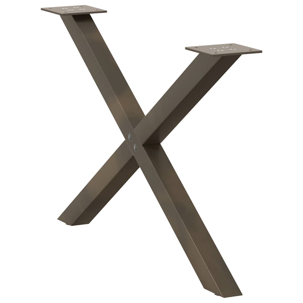 vidaXL Nogi do stolika kawowego w kształcie litery X 2 szt. Naturalna stal 70x(42-43) cm Stal