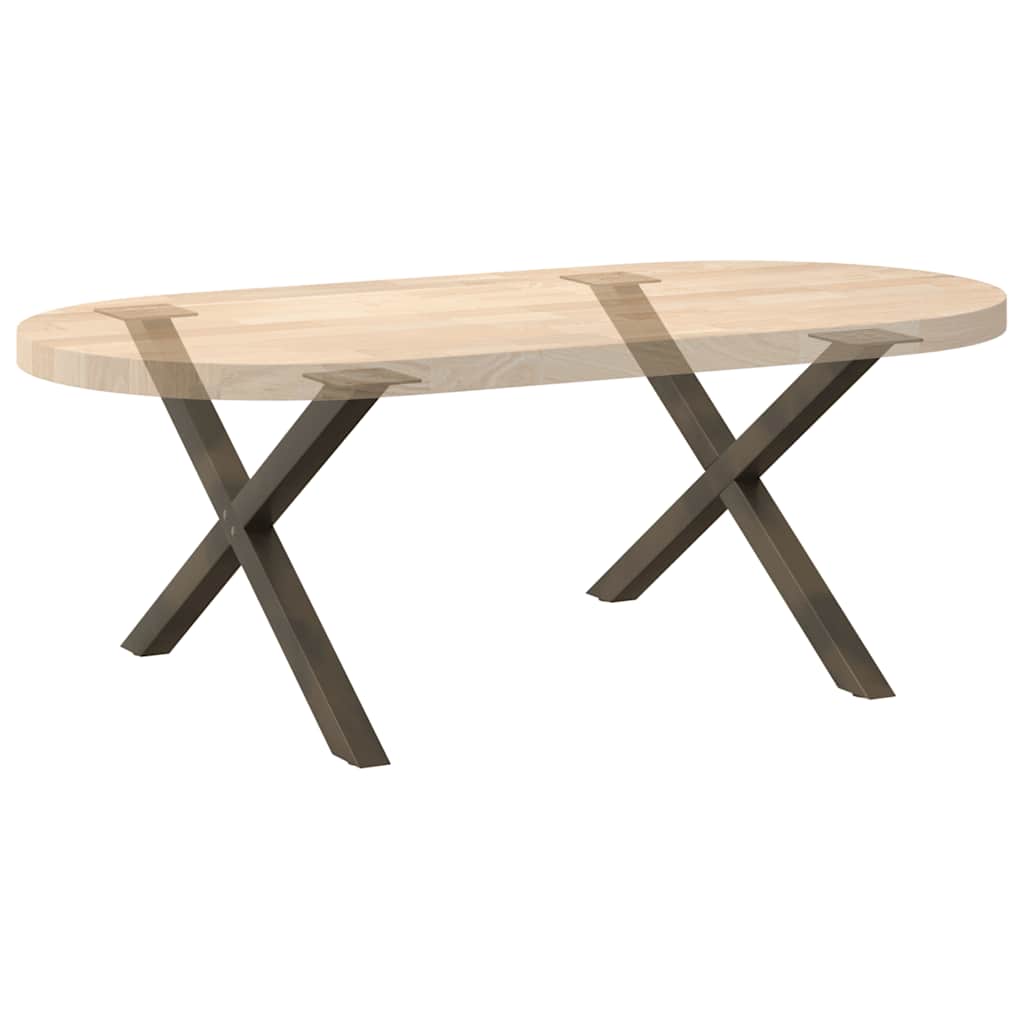 vidaXL Nogi do stolika kawowego w kształcie litery X 2 szt. Naturalna stal 70x(42-43) cm Stal