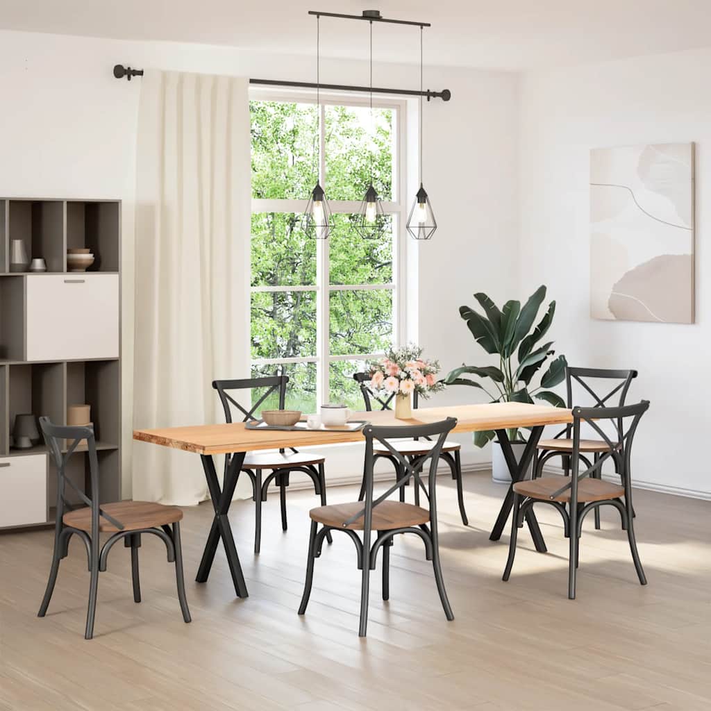 vidaXL Nogi do stołu jadalnego w kształcie litery X 2 szt. Czarne 50x(72-73) cm Stal
