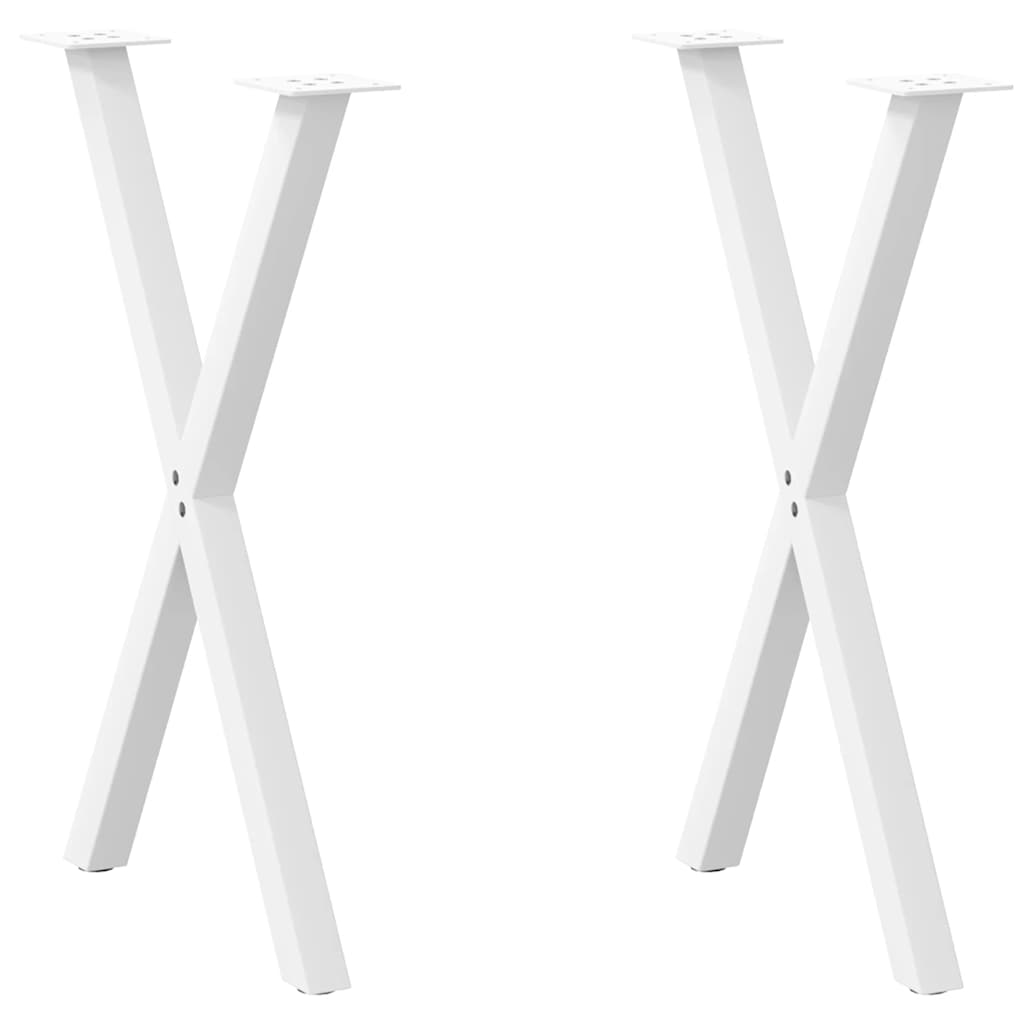 vidaXL Nogi do stołu jadalnego w kształcie litery X 2 szt. Białe 50x(72-73) cm Stal