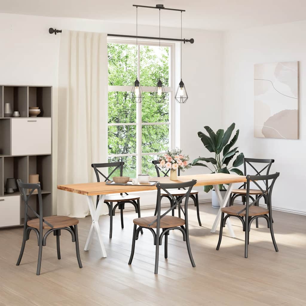 vidaXL Nogi do stołu jadalnego w kształcie litery X 2 szt. Białe 50x(72-73) cm Stal