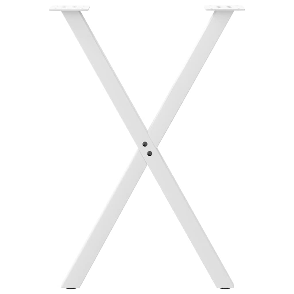 vidaXL Nogi do stołu jadalnego w kształcie litery X 2 szt. Białe 50x(72-73) cm Stal