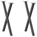 vidaXL Nogi do stołu jadalnego w kształcie litery X 2 szt. Antracyt 50x(72-73) cm Stal