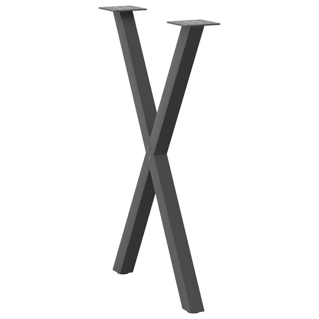 vidaXL Nogi do stołu jadalnego w kształcie litery X 2 szt. Antracyt 50x(72-73) cm Stal
