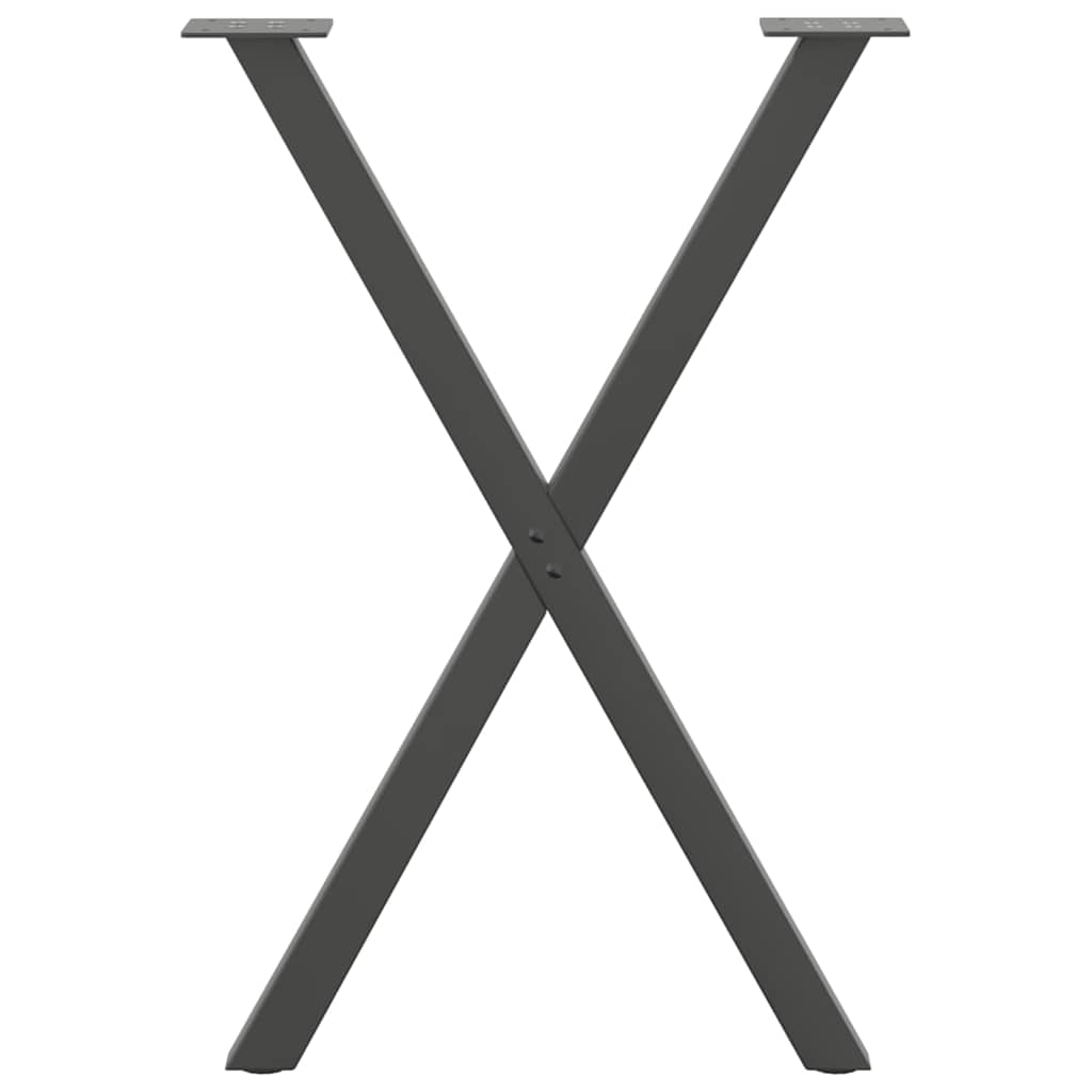vidaXL Nogi do stołu jadalnego w kształcie litery X 2 szt. Antracyt 50x(72-73) cm Stal