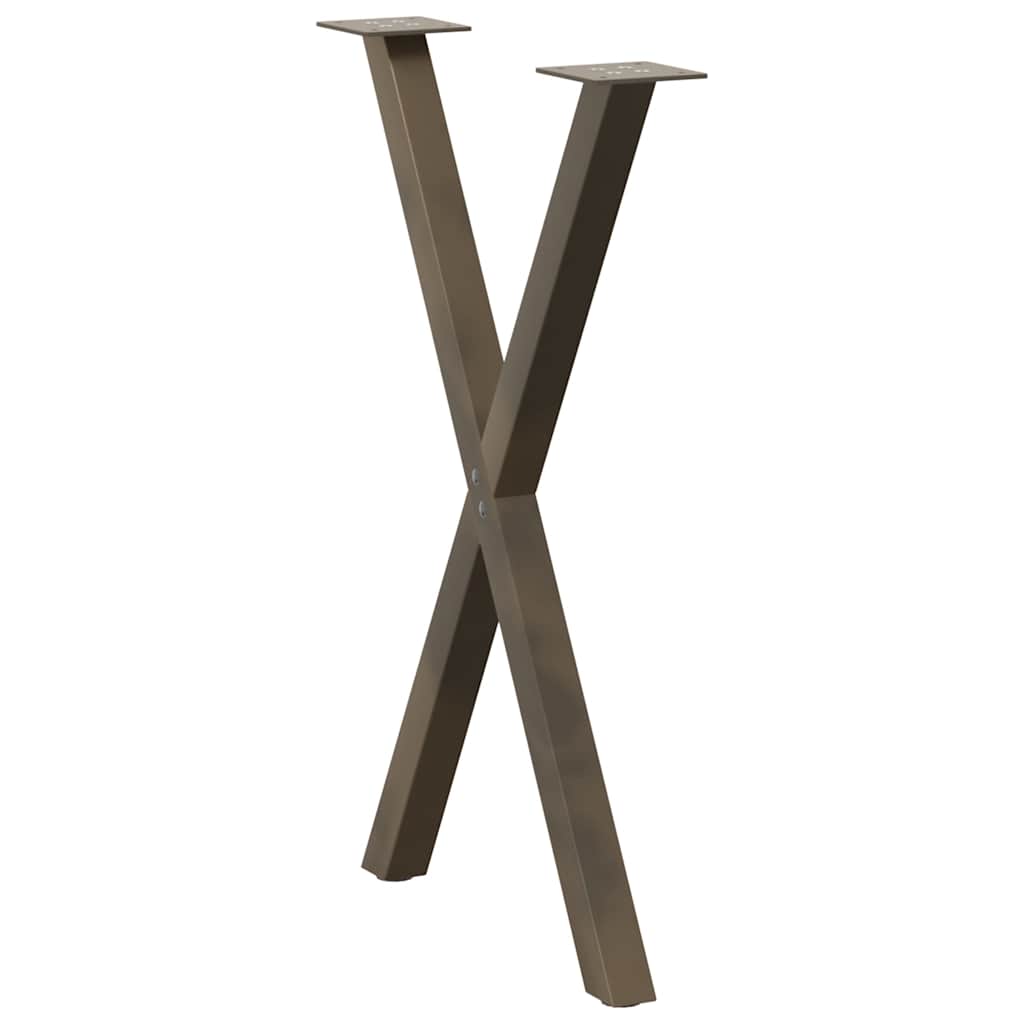 vidaXL Nogi do stołu jadalnego w kształcie litery X 2 szt. Naturalna stal 50x(72-73) cm Stal