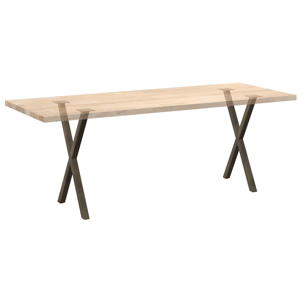 vidaXL Nogi do stołu jadalnego w kształcie litery X 2 szt. Naturalna stal 50x(72-73) cm Stal
