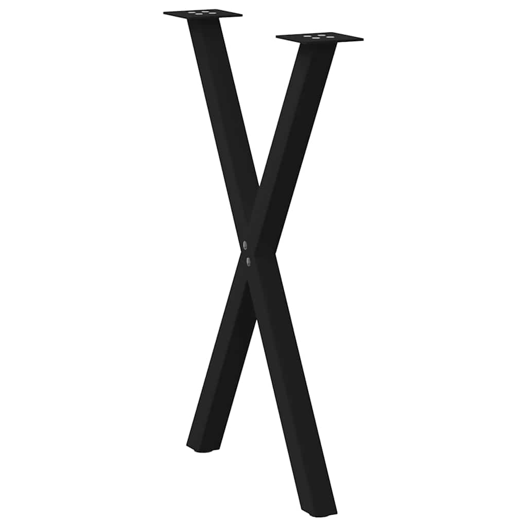 vidaXL Nogi do stołu jadalnego w kształcie litery X 2 szt. Czarne 57x(72-73) cm Stal