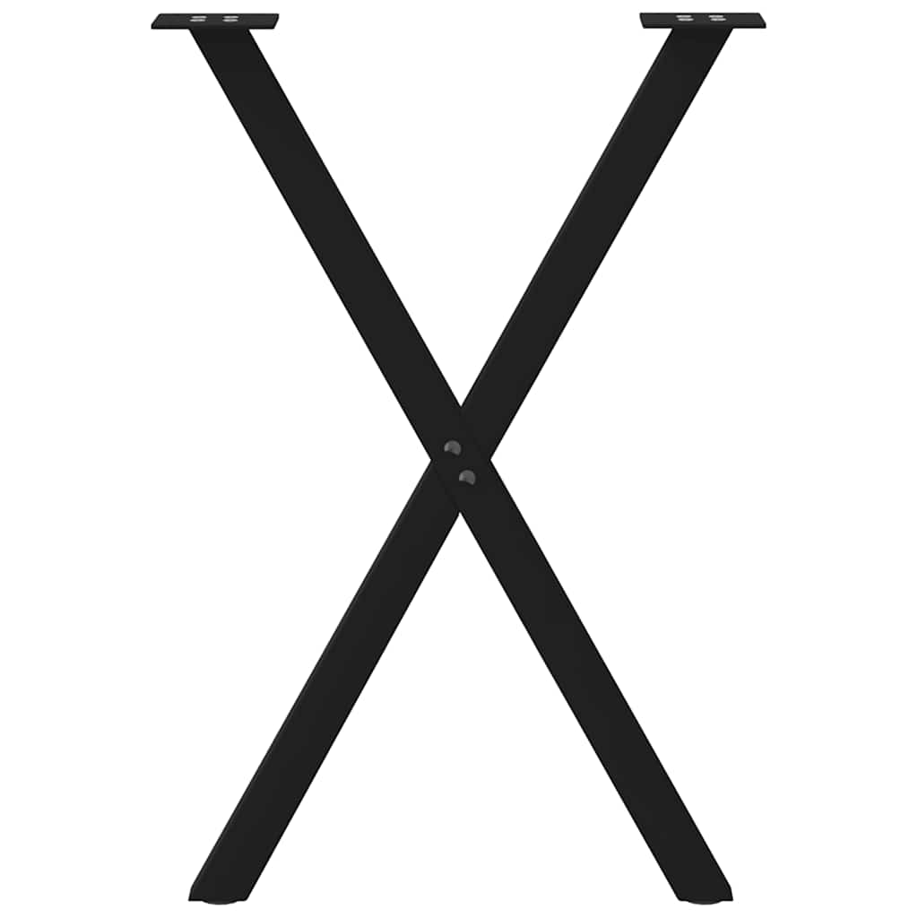vidaXL Nogi do stołu jadalnego w kształcie litery X 2 szt. Czarne 57x(72-73) cm Stal