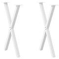 vidaXL Nogi do stołu jadalnego w kształcie litery X 2 szt. Białe 57x(72-73) cm Stal