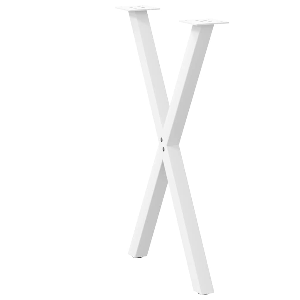 vidaXL Nogi do stołu jadalnego w kształcie litery X 2 szt. Białe 57x(72-73) cm Stal
