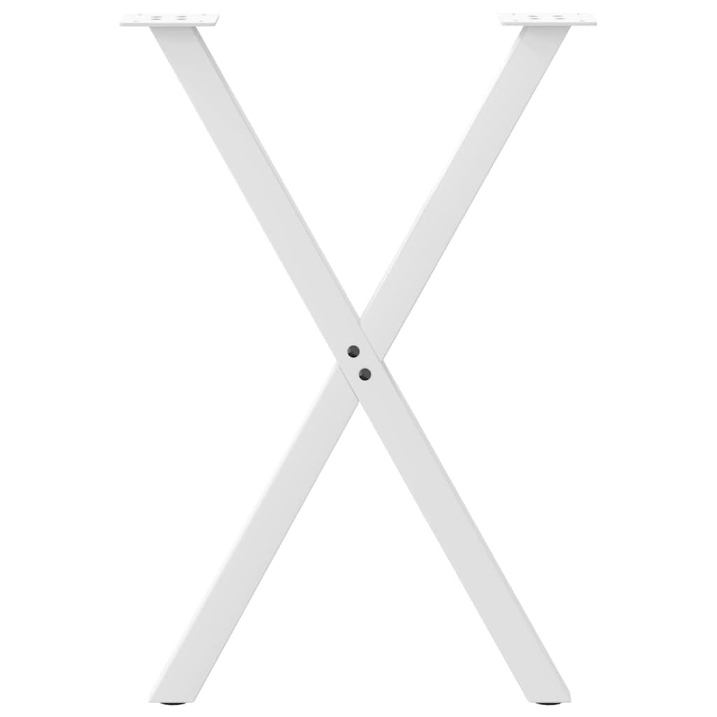 vidaXL Nogi do stołu jadalnego w kształcie litery X 2 szt. Białe 57x(72-73) cm Stal
