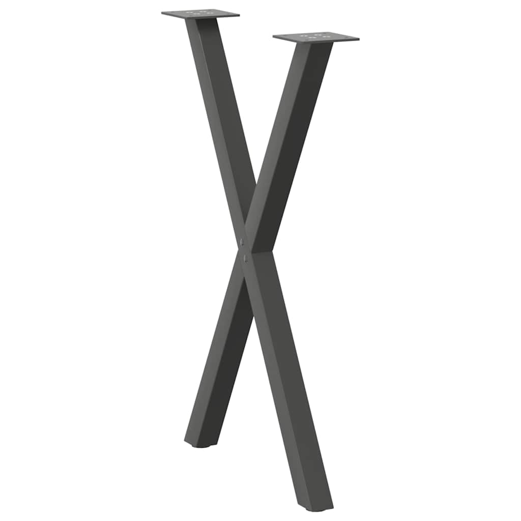 vidaXL Nogi do stołu jadalnego w kształcie litery X 2 szt. Antracyt 57x(72-73) cm Stal