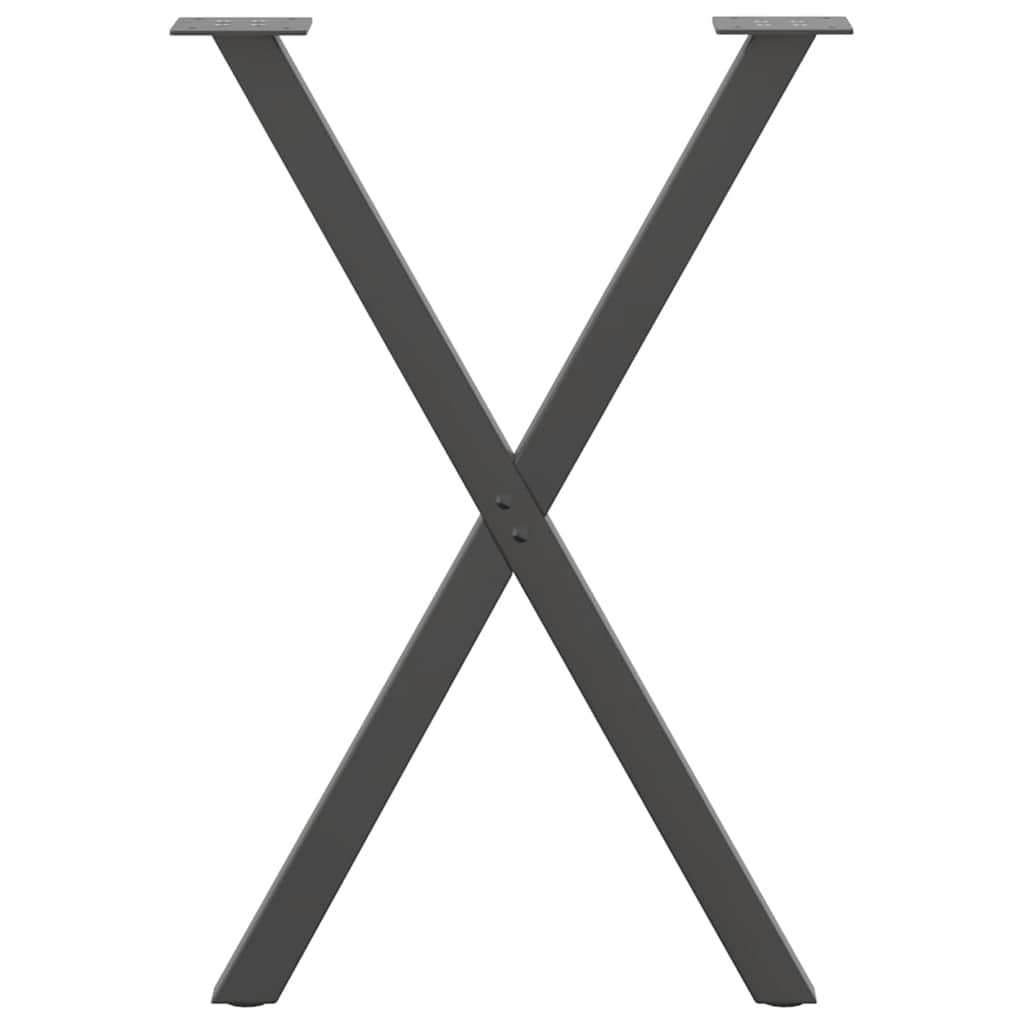 vidaXL Nogi do stołu jadalnego w kształcie litery X 2 szt. Antracyt 57x(72-73) cm Stal