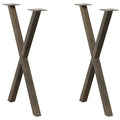 vidaXL Nogi do stołu jadalnego w kształcie litery X 2 szt. Naturalna stal 57x(72-73) cm Stal