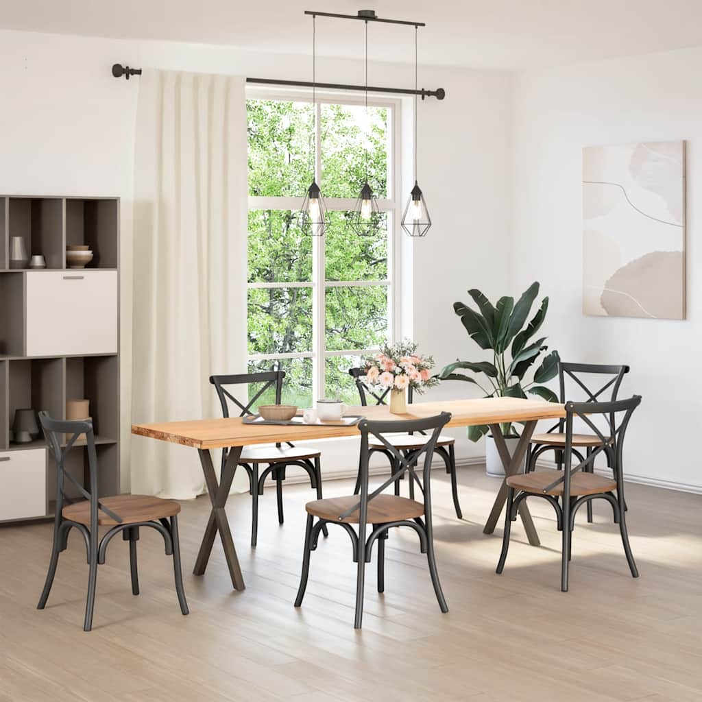 vidaXL Nogi do stołu jadalnego w kształcie litery X 2 szt. Naturalna stal 57x(72-73) cm Stal