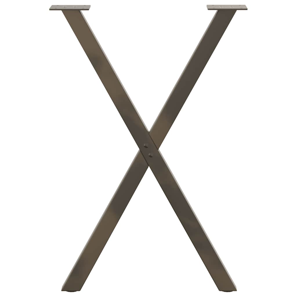 vidaXL Nogi do stołu jadalnego w kształcie litery X 2 szt. Naturalna stal 57x(72-73) cm Stal