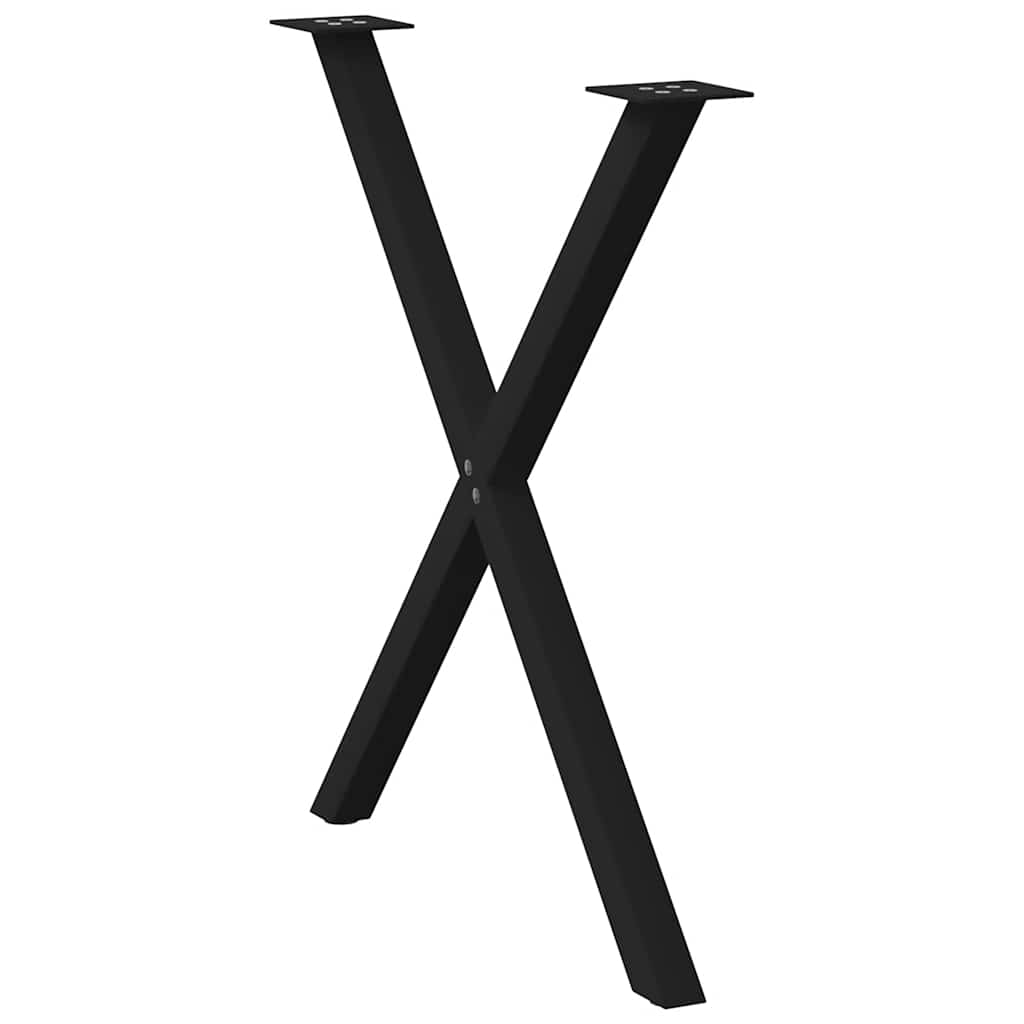 vidaXL Nogi do stołu jadalnego w kształcie litery X 2 szt. Czarne 70x(72-73) cm Stal