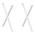 vidaXL Nogi do stołu jadalnego w kształcie litery X 2 szt. Białe 70x(72-73) cm Stal