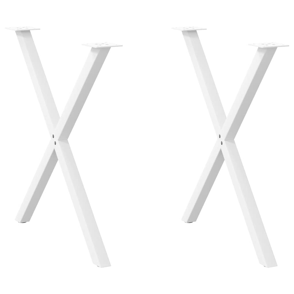 vidaXL Nogi do stołu jadalnego w kształcie litery X 2 szt. Białe 70x(72-73) cm Stal