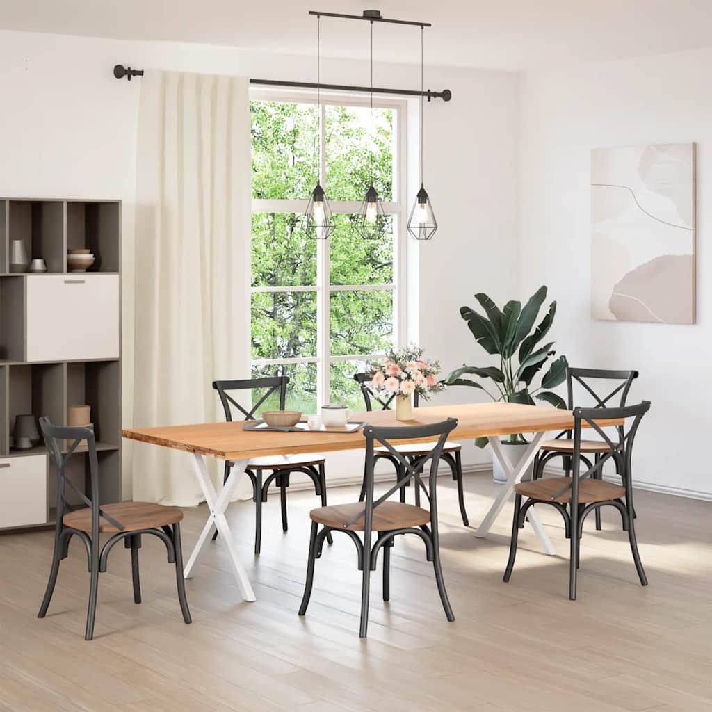 vidaXL Nogi do stołu jadalnego w kształcie litery X 2 szt. Białe 70x(72-73) cm Stal