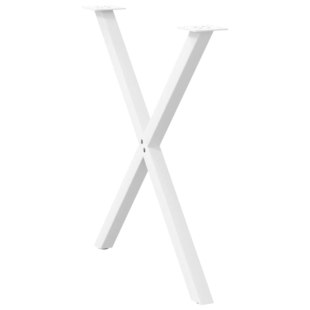 vidaXL Nogi do stołu jadalnego w kształcie litery X 2 szt. Białe 70x(72-73) cm Stal