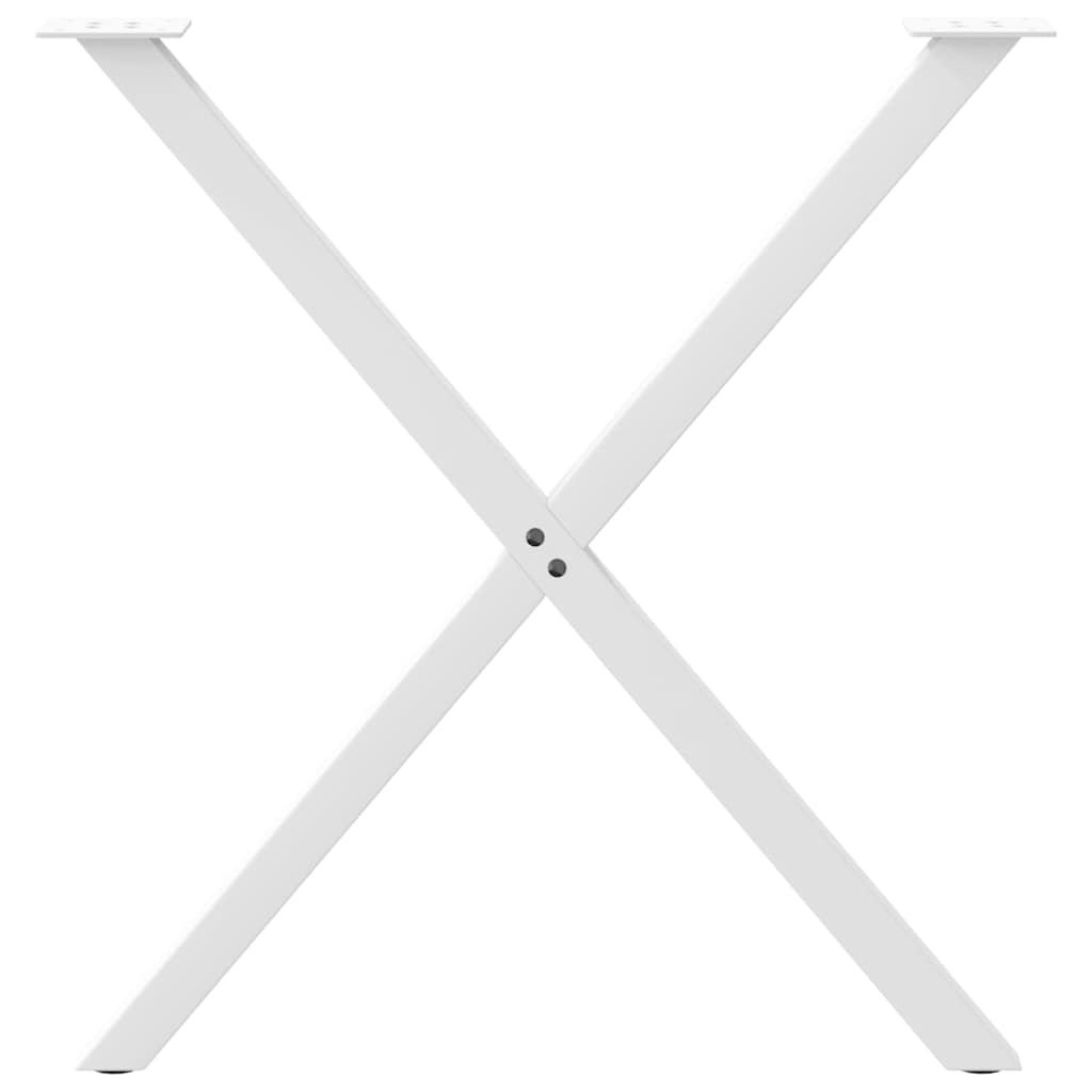 vidaXL Nogi do stołu jadalnego w kształcie litery X 2 szt. Białe 70x(72-73) cm Stal