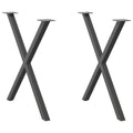 vidaXL Nogi do stołu jadalnego w kształcie litery X 2 szt. Antracyt 70x(72-73) cm Stal