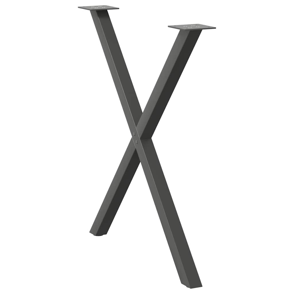 vidaXL Nogi do stołu jadalnego w kształcie litery X 2 szt. Antracyt 70x(72-73) cm Stal