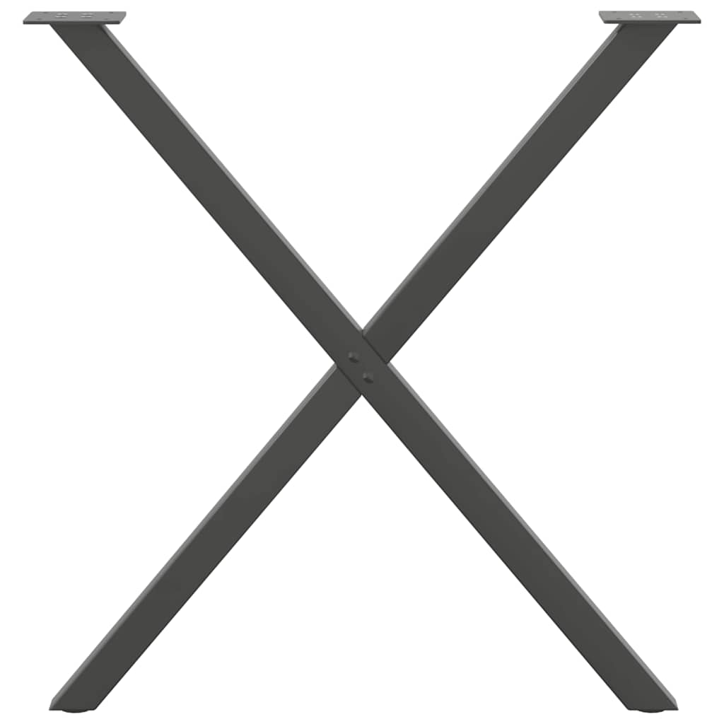 vidaXL Nogi do stołu jadalnego w kształcie litery X 2 szt. Antracyt 70x(72-73) cm Stal
