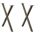 vidaXL Nogi do stołu jadalnego w kształcie litery X 2 szt. Naturalna stal 70x(72-73) cm Stal