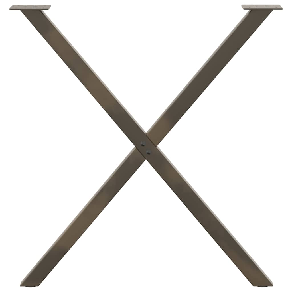 vidaXL Nogi do stołu jadalnego w kształcie litery X 2 szt. Naturalna stal 70x(72-73) cm Stal