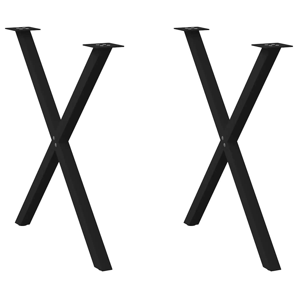 vidaXL Nogi do stołu jadalnego w kształcie litery X 2 szt. Czarne 80x(72-73) cm Stal