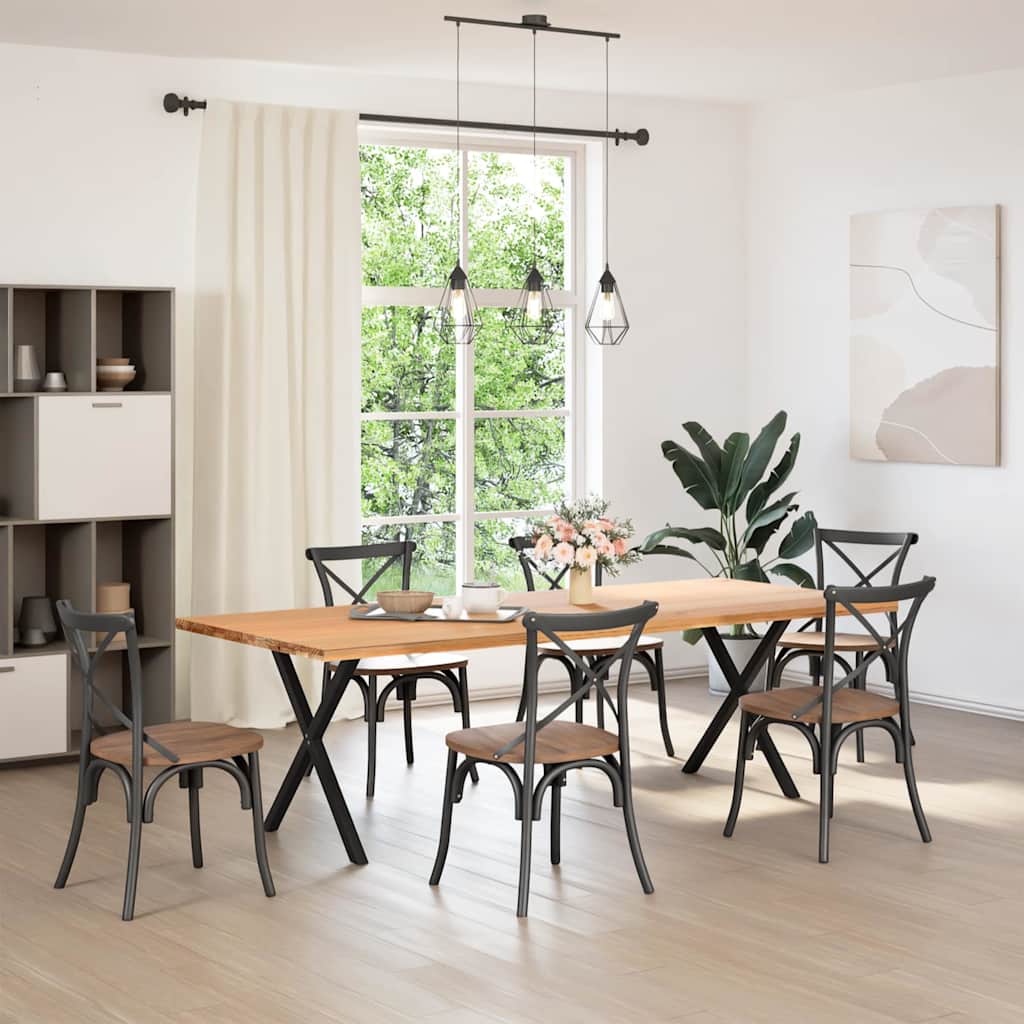 vidaXL Nogi do stołu jadalnego w kształcie litery X 2 szt. Czarne 80x(72-73) cm Stal