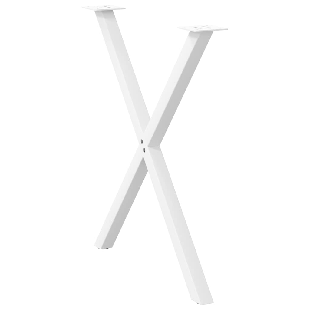 vidaXL Nogi do stołu jadalnego w kształcie litery X 2 szt. Białe 80x(72-73) cm Stal
