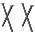 vidaXL Nogi do stołu jadalnego w kształcie litery X 2 szt. Antracyt 80x(72-73) cm Stal