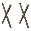 vidaXL Nogi do stołu jadalnego w kształcie litery X 2 szt. Naturalna stal 80x(72-73) cm Stal