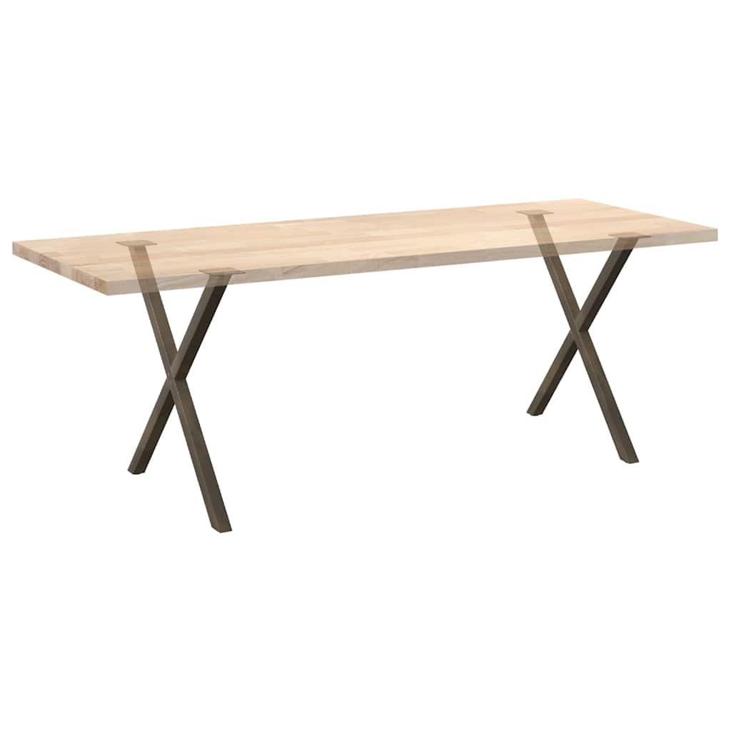 vidaXL Nogi do stołu jadalnego w kształcie litery X 2 szt. Naturalna stal 80x(72-73) cm Stal