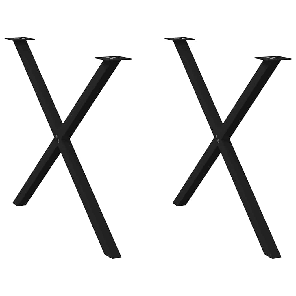 vidaXL Nogi do stołu jadalnego w kształcie litery X 2 szt. Czarne 90x(72-73) cm Stal
