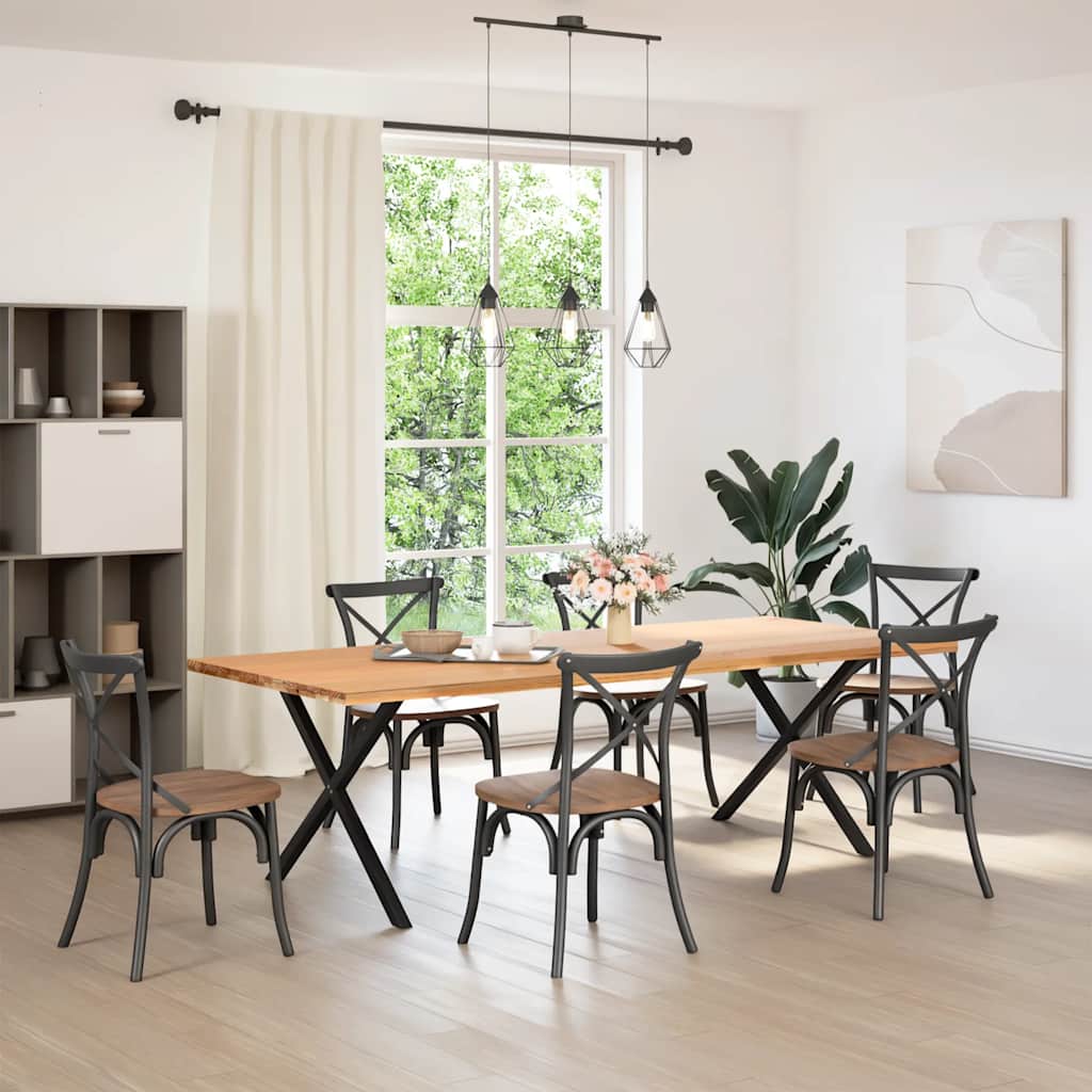 vidaXL Nogi do stołu jadalnego w kształcie litery X 2 szt. Czarne 90x(72-73) cm Stal