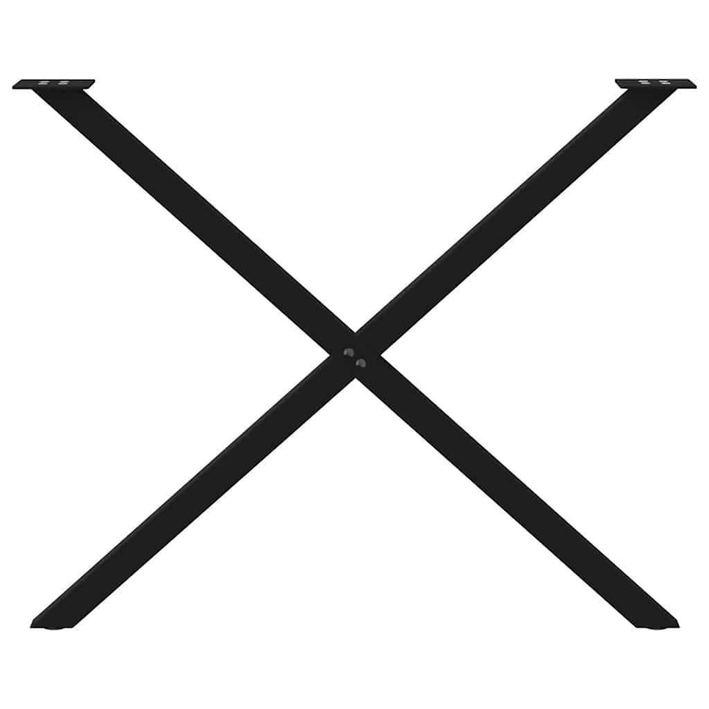 vidaXL Nogi do stołu jadalnego w kształcie litery X 2 szt. Czarne 90x(72-73) cm Stal