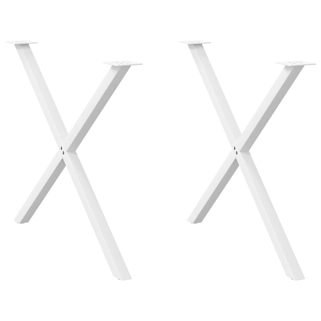 vidaXL Nogi do stołu jadalnego w kształcie litery X 2 szt. Białe 90x(72-73) cm Stal