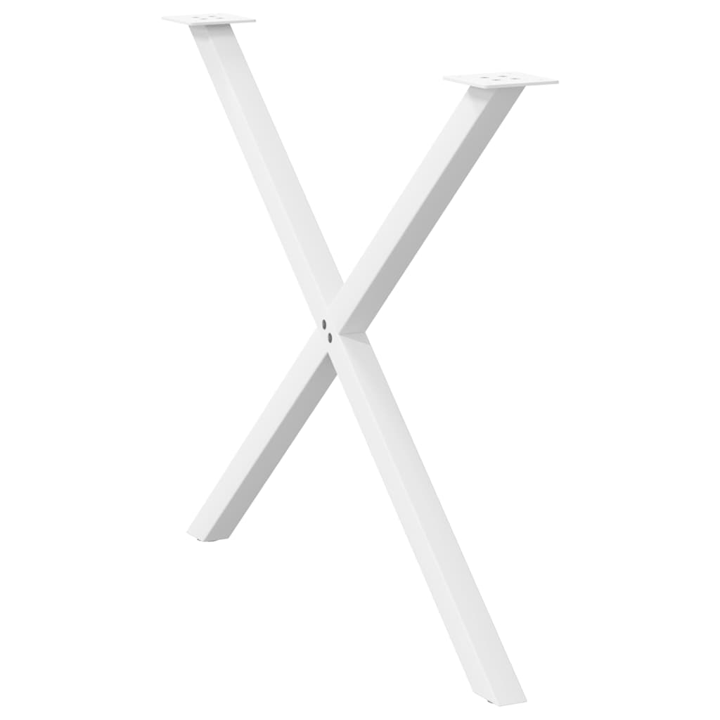 vidaXL Nogi do stołu jadalnego w kształcie litery X 2 szt. Białe 90x(72-73) cm Stal