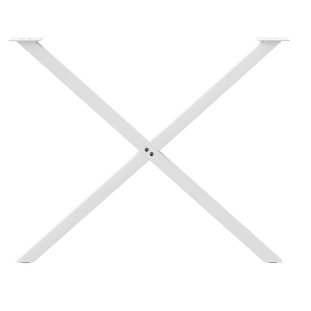 vidaXL Nogi do stołu jadalnego w kształcie litery X 2 szt. Białe 90x(72-73) cm Stal
