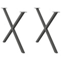 vidaXL Nogi do stołu jadalnego w kształcie litery X 2 szt. Antracyt 90x(72-73) cm Stal