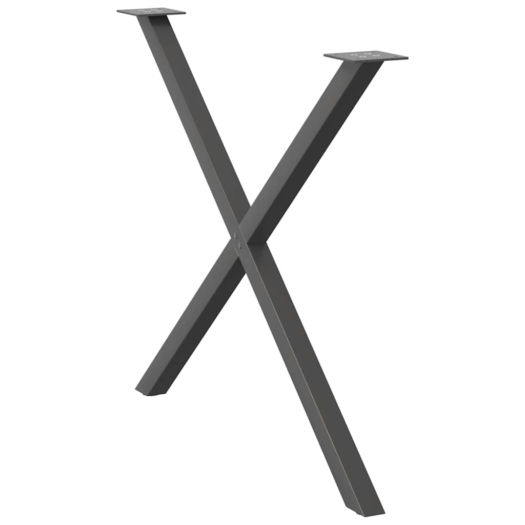 vidaXL Nogi do stołu jadalnego w kształcie litery X 2 szt. Antracyt 90x(72-73) cm Stal