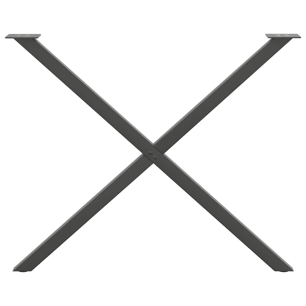 vidaXL Nogi do stołu jadalnego w kształcie litery X 2 szt. Antracyt 90x(72-73) cm Stal