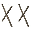 vidaXL Nogi do stołu jadalnego w kształcie litery X 2 szt. Naturalna stal 90x(72-73) cm Stal