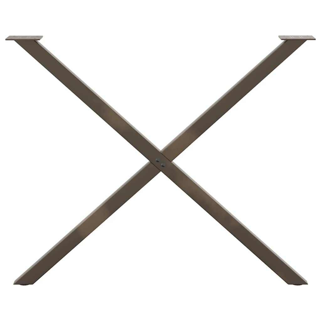 vidaXL Nogi do stołu jadalnego w kształcie litery X 2 szt. Naturalna stal 90x(72-73) cm Stal